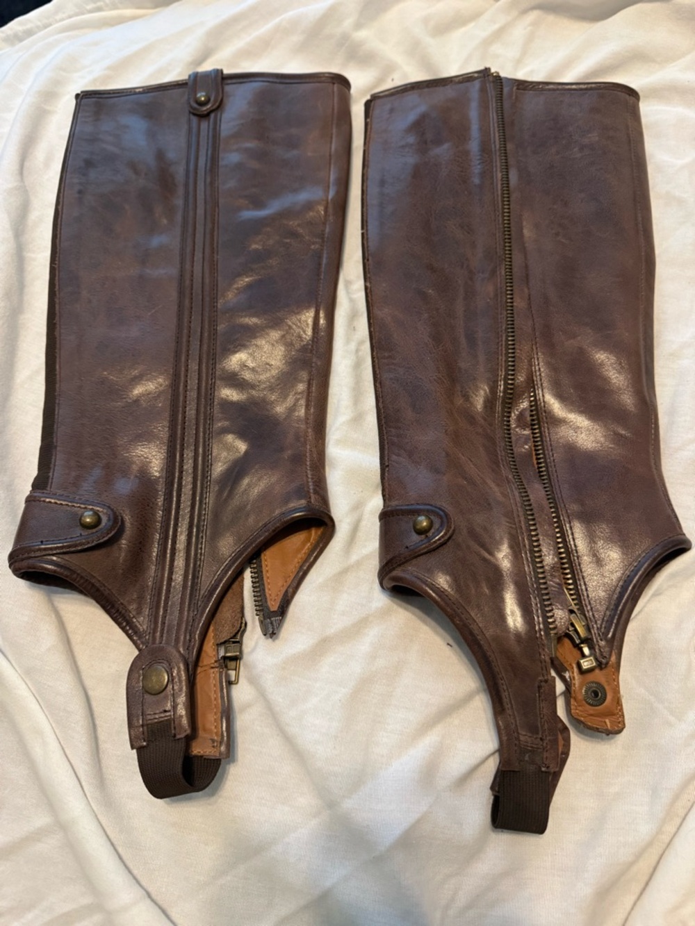 Brown Leather Tall Half Chaps 8M